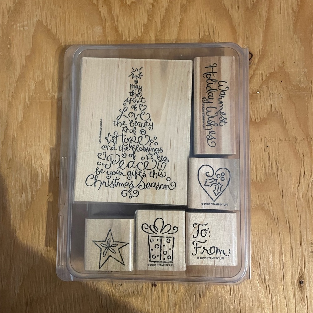 Stampin Up- Retired Christmas Set (wood blocks)